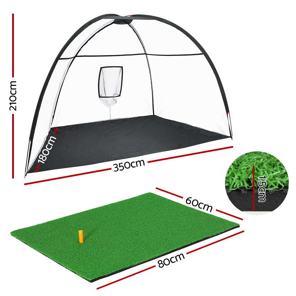 DS NA Everfit 3.5M Golf Practice Net with Driving Mat Training Target HittingMat