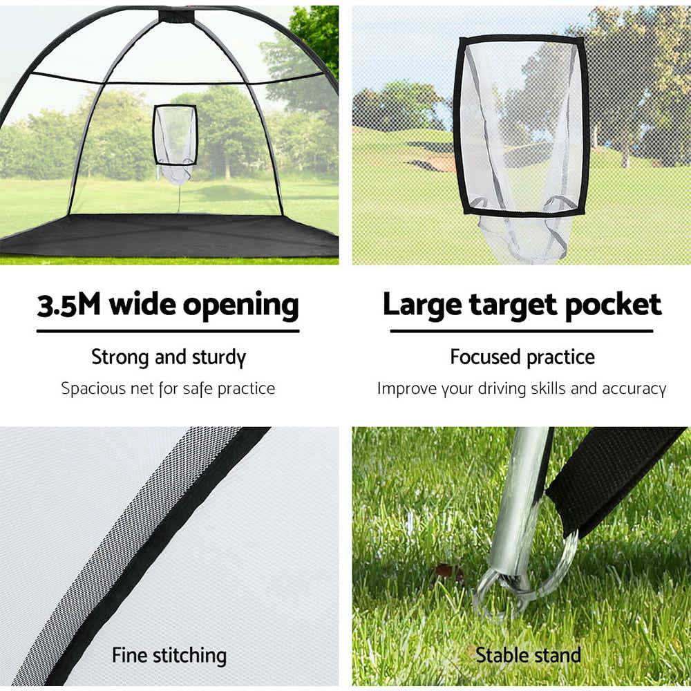 DS NA Everfit 3.5M Golf Practice Net with Driving Mat Training Target HittingMat