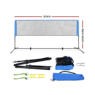 DS NA Portable Sports Net Stand Badminton Volleyball Tennis Soccer 3m 3ft Blue