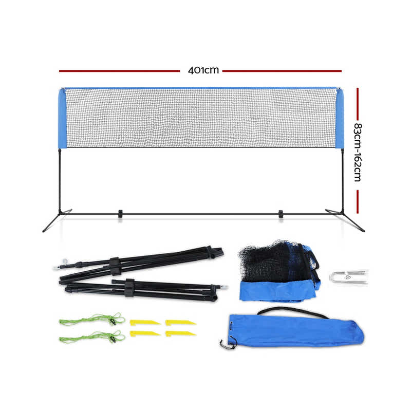 DS NA Portable Sports Net Stand Badminton Volleyball Tennis Soccer 4m 4ft Blue