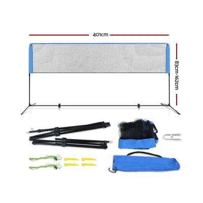 DS NA Portable Sports Net Stand Badminton Volleyball Tennis Soccer 4m 4ft Blue