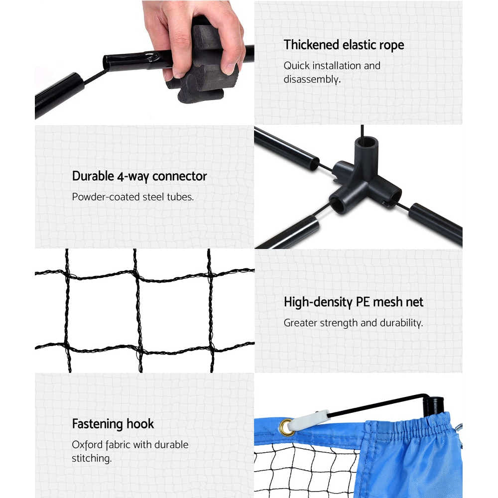 DS NA Portable Sports Net Stand Badminton Volleyball Tennis Soccer 4m 4ft Blue