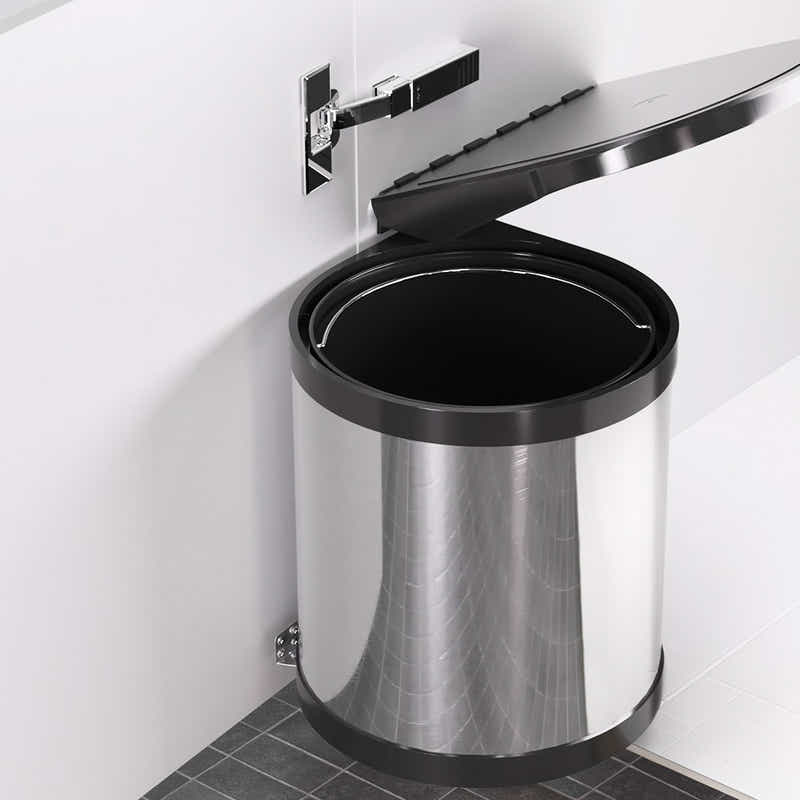 DS NA Kitchen Swing Out Pull Out Bin Stainless Steel Garbage Rubbish Can 12L