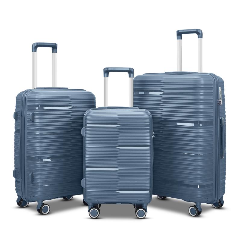 3-piece PP Luggage Set - Ice Blue