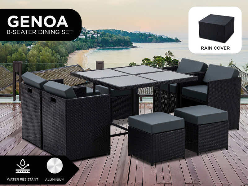 Genoa 9-Piece Aluminium Outdoor Dining Set