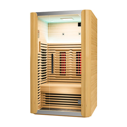 T 2 Person Low EMF Far Infrared With Red Light Tube Full Spectrum Sauna