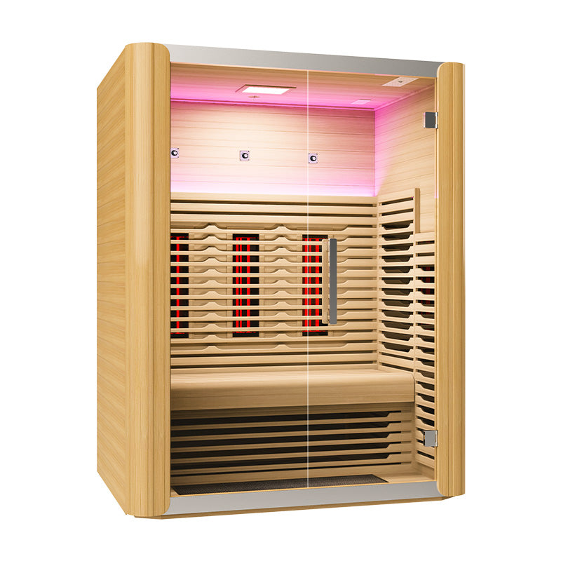 DS 3 Person Low EMF Far Infrared With Red Light Tube Full spectrum Sauna