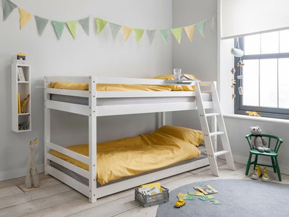 DS Polli Bunk Bed White with 10cm Mattress Combo