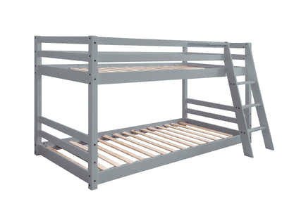 Polli Grey Bunk Bed with 10cm Bonnell Mattress Combo