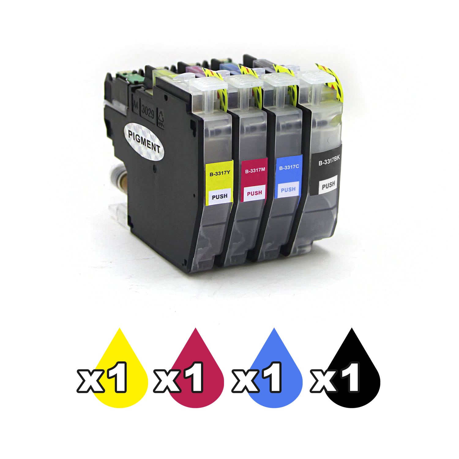 Compatible Ink Cartridges Pigment Set For Brother LC3317