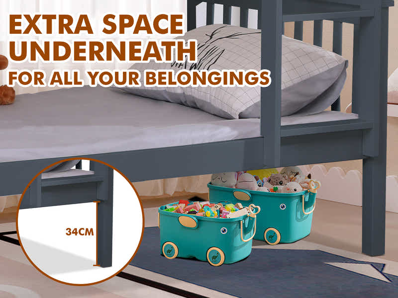 T Enkel Bunk Bed Grey