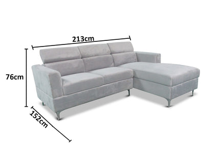 Canape Corner Sofa Light Grey
