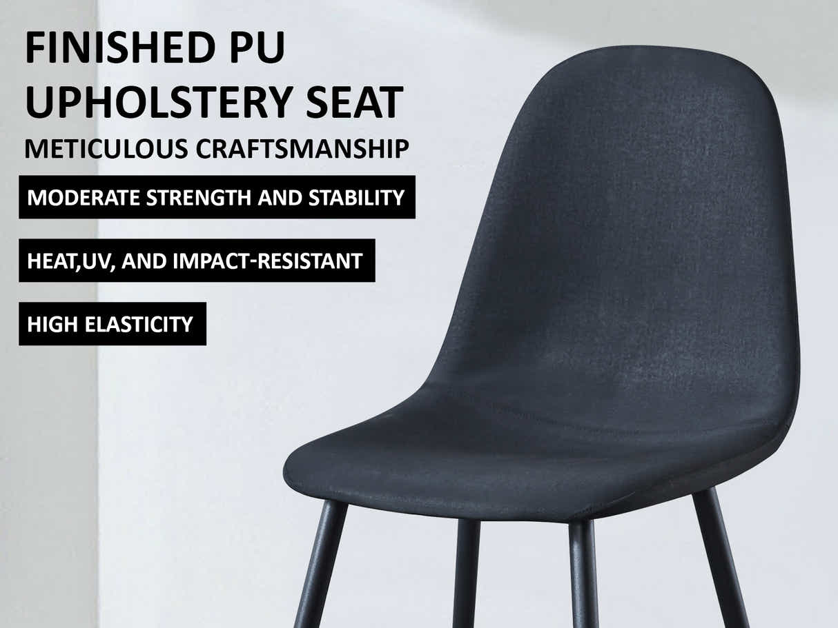 DS Axis PU Dining Chair Black - Set of 4