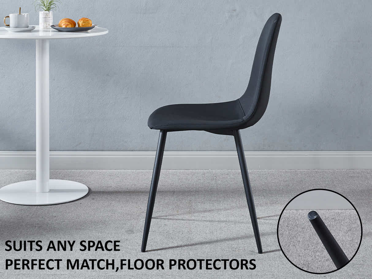 DS Axis PU Dining Chair Black - Set of 4