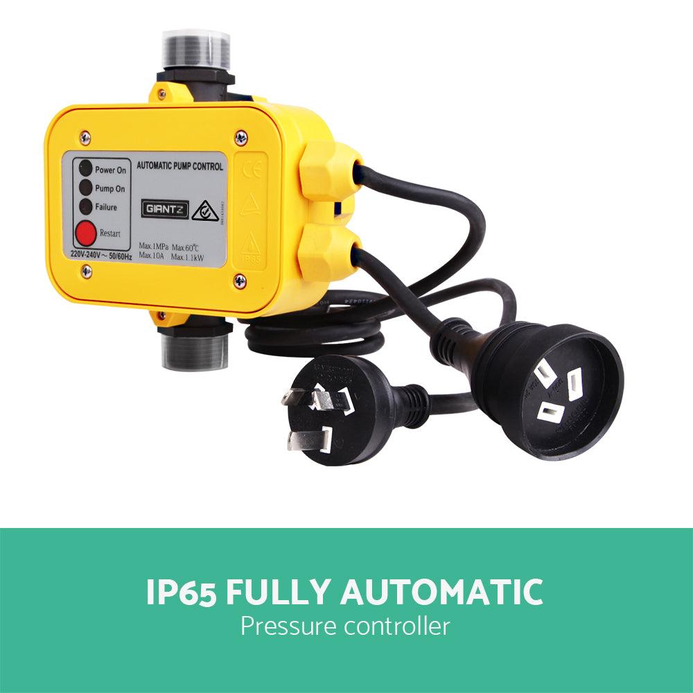 DS NA Giantz 1500W High Pressure Garden Water Pump with Auto Controller yellow