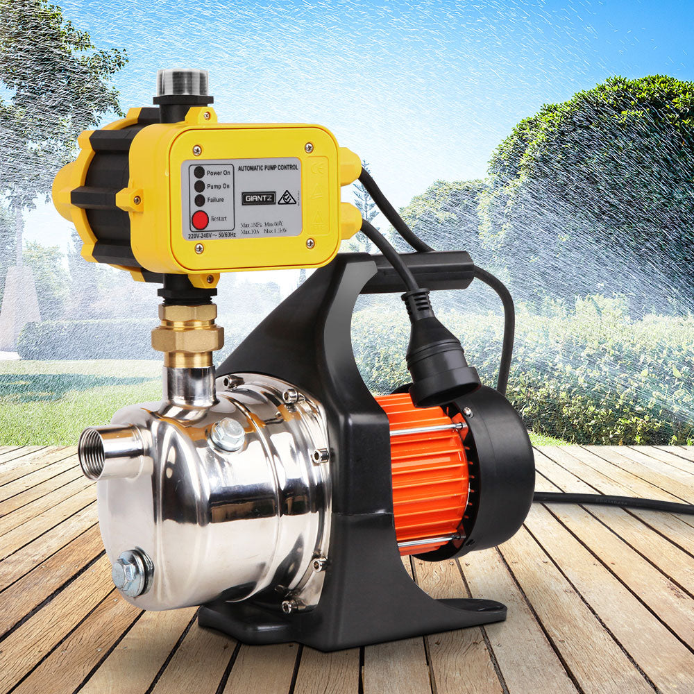 DS NA Giantz 1500W High Pressure Garden Water Pump with Auto Controller yellow