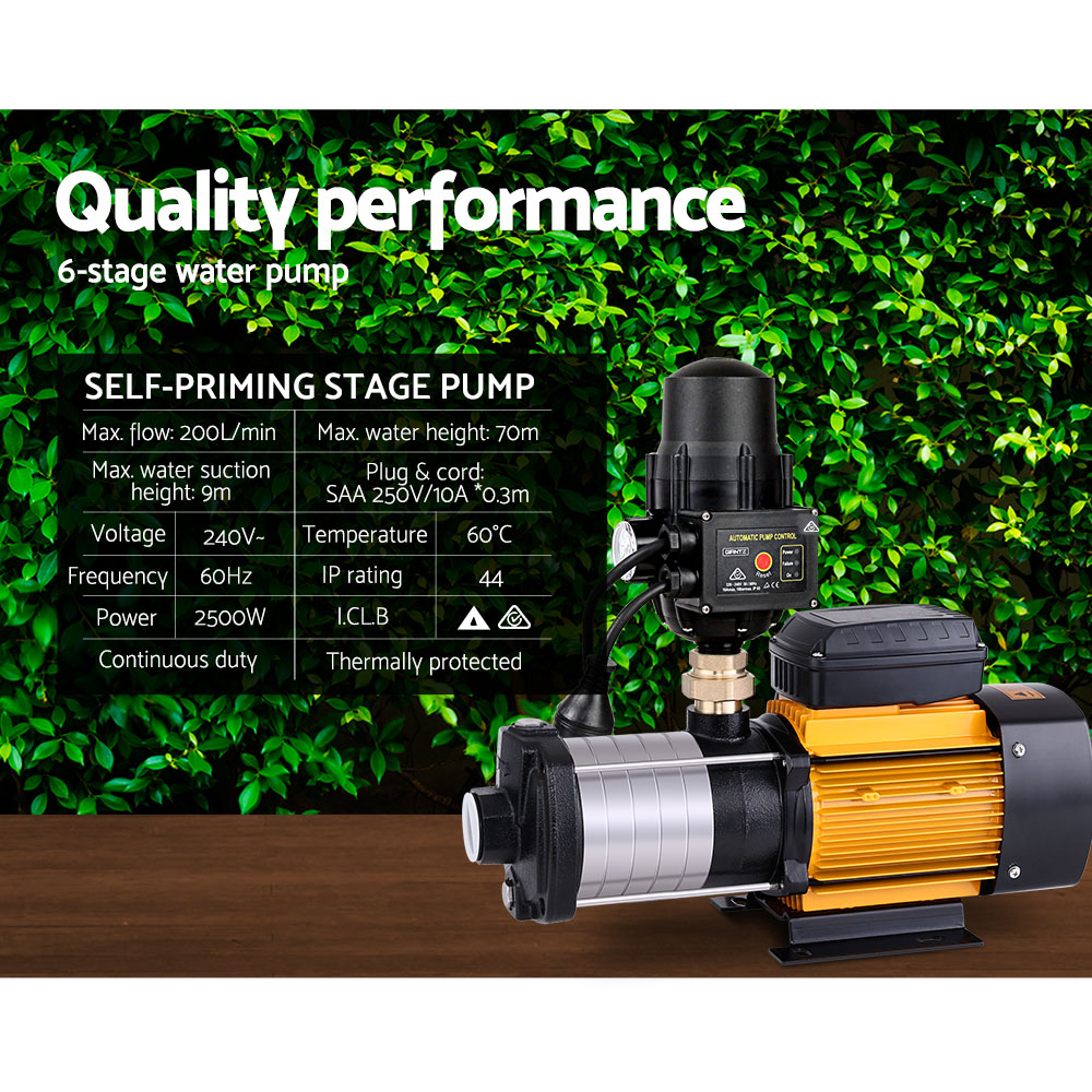 DS NA 2500W Multi Stage Water Pump Pressure Rain Tank Farm House Irrigation