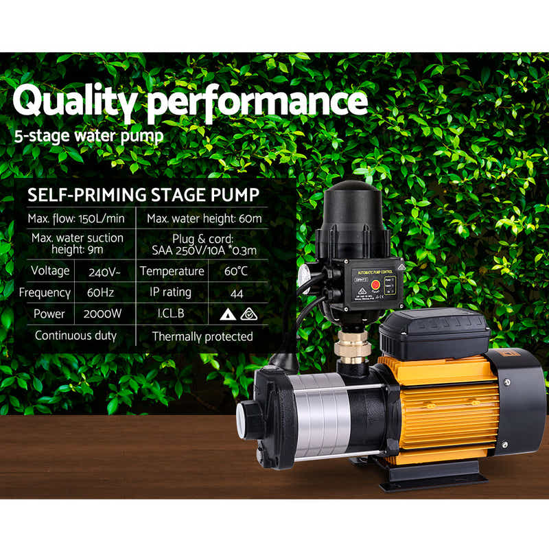 DS NA Multi Stage Water Pump Pressure Tank Garden Farm House Irrigation 2500W