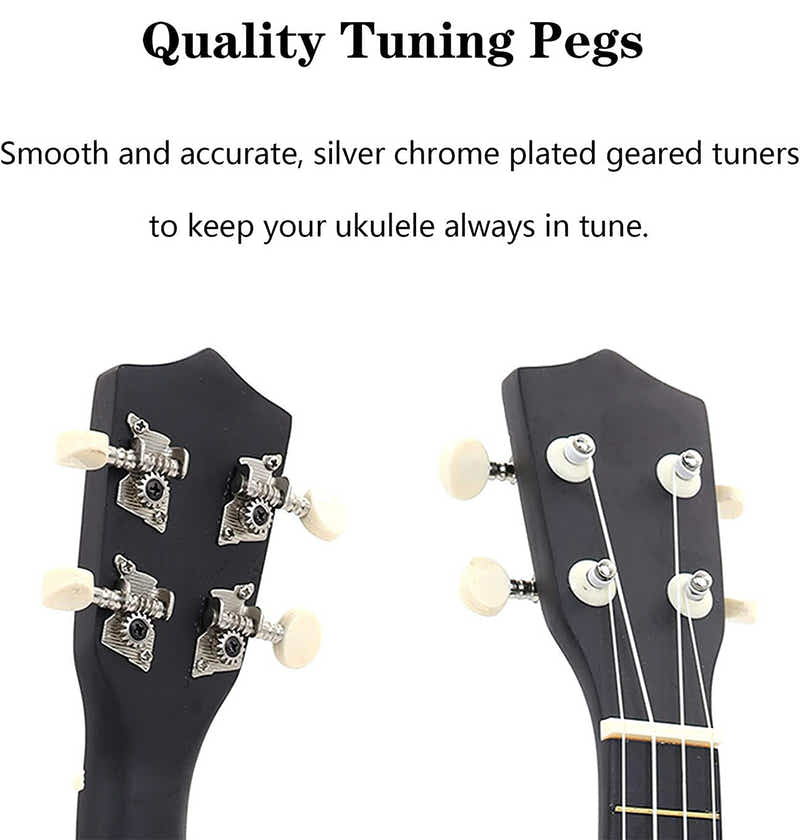 DS BS 21 inch Ukulele Basswood Acoustic Mini Guitar-Black