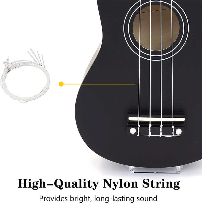 DS BS 21 inch Ukulele Basswood Acoustic Mini Guitar-Black