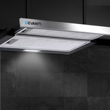 DS NA Rangehood  Stainless Steel Slide Out Kitchen Canopy 60cm 600mm Black