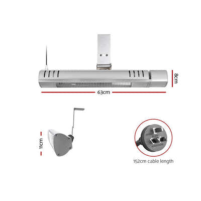 DS NA  Electric Infrared Strip Heater Radiant Heaters Reamote control 2000W