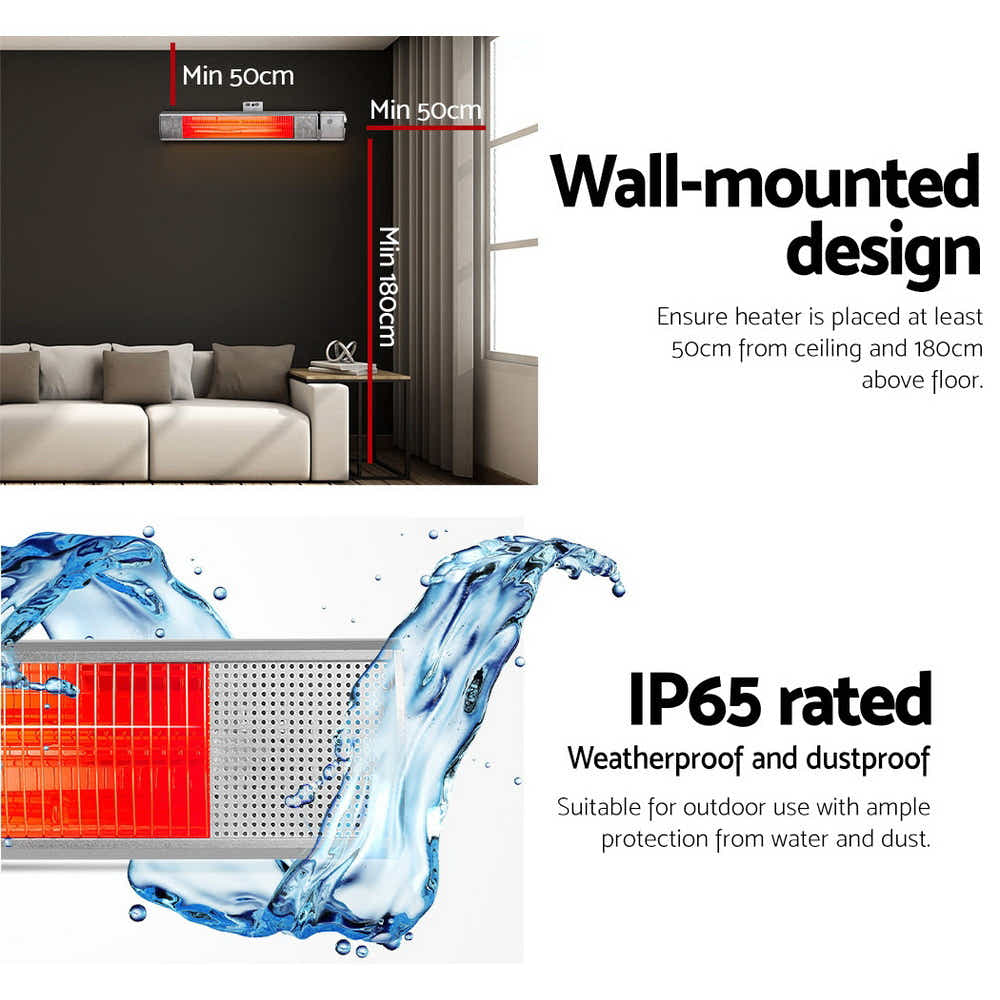 DS NA  Electric Infrared Strip Heater Radiant Heaters Reamote control 2000W