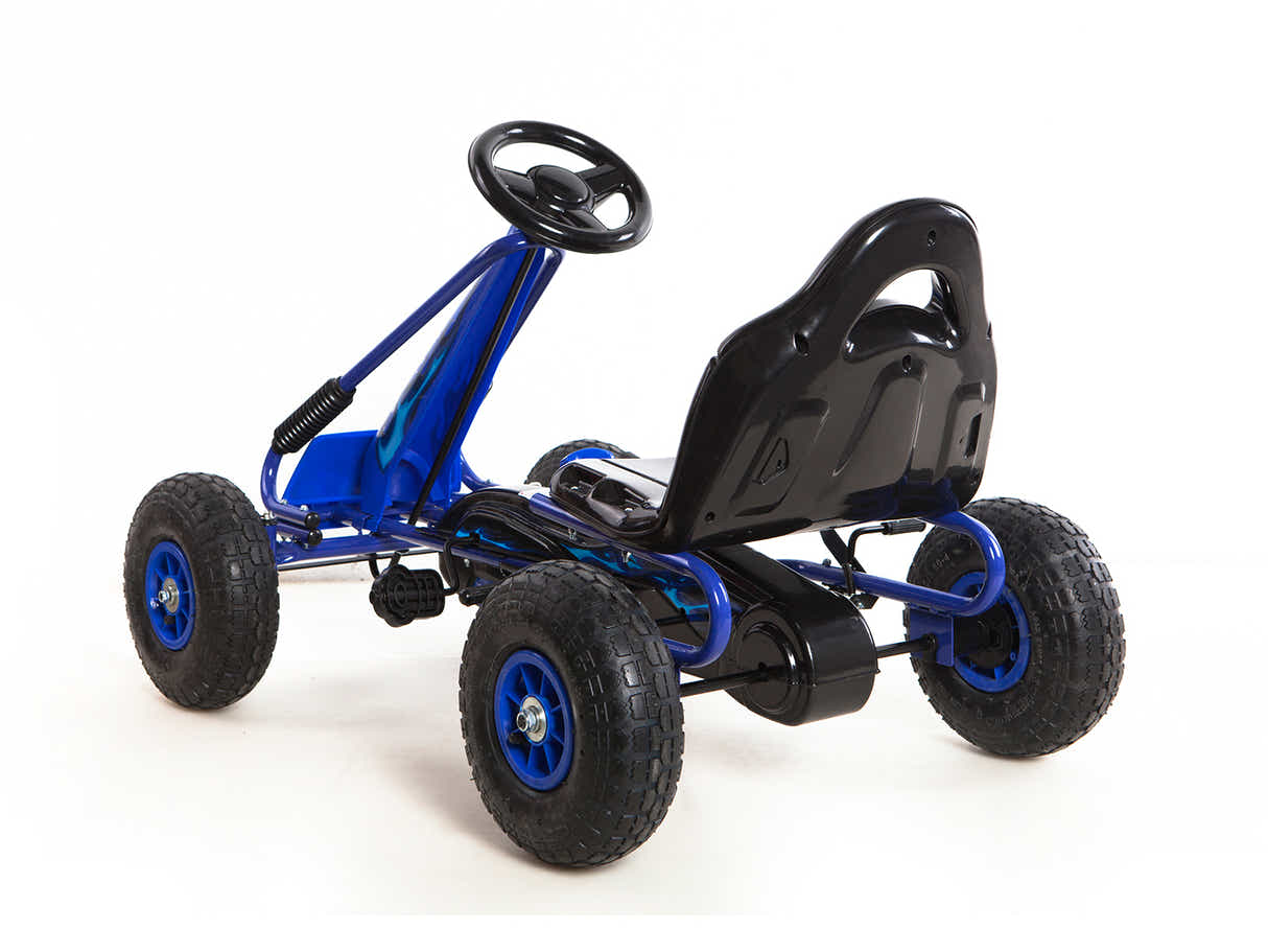 Kids Go Kart With Hand Brake - Blue