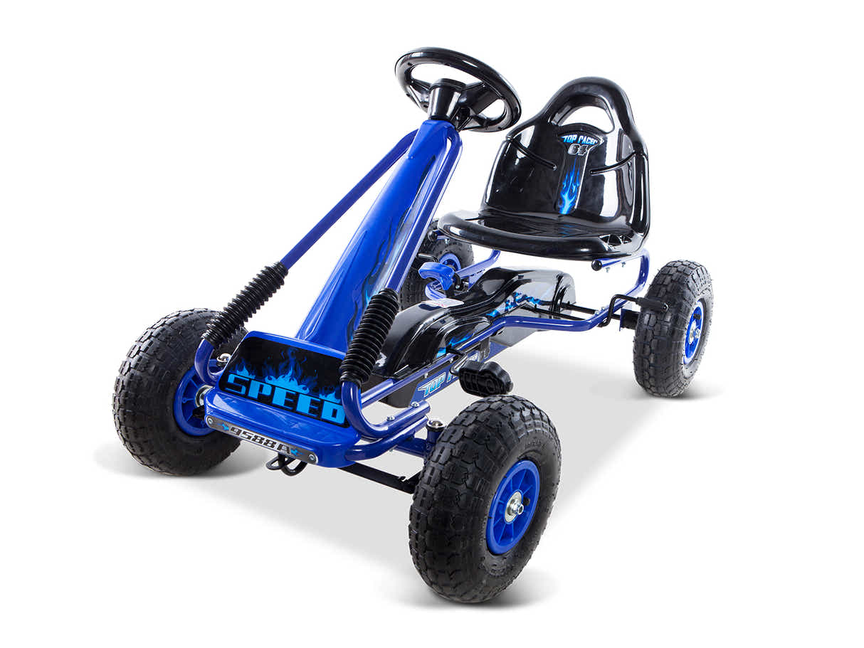 Kids Go Kart With Hand Brake - Blue
