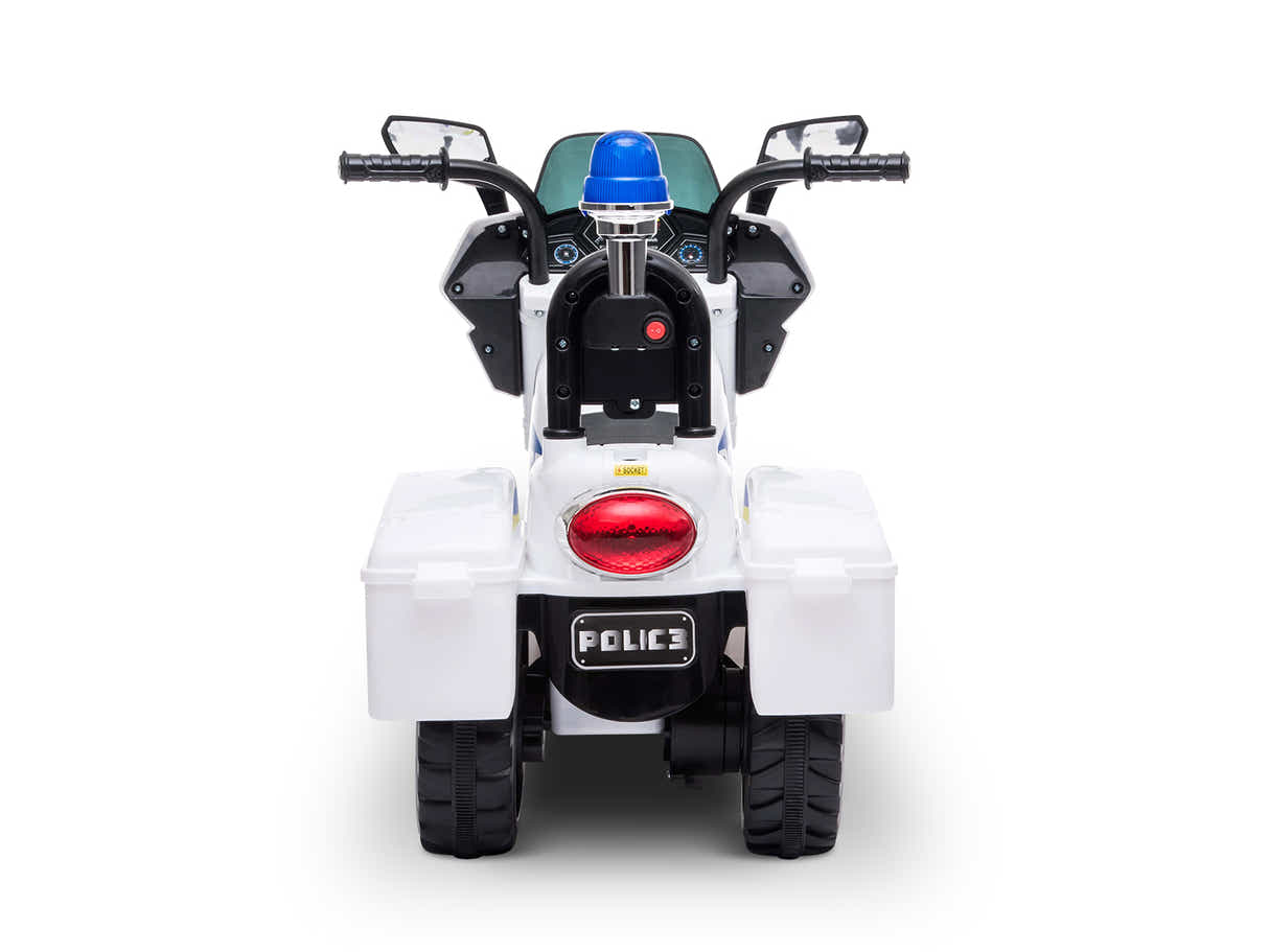 Kids Ride On Police Motorbike - White