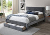 T Rae Fabric Bed With Drawer Double Charcoal