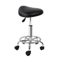 DS NA Artiss Saddle Salon Stool Black PU Barber Hair Dress Chair Hydraulic Lift
