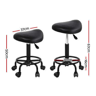 DS NA Artiss Saddle Stool Salon Chair Black Beauty Barber Hairdressing Gas Lift