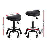 DS NA Artiss Saddle Stool Salon Chair Black Beauty Barber Hairdressing Gas Lift