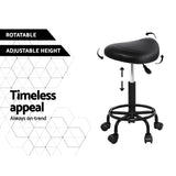 DS NA Artiss Saddle Stool Salon Chair Black Beauty Barber Hairdressing Gas Lift