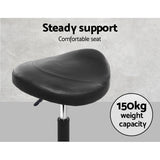 DS NA Artiss Saddle Stool Salon Chair Black Beauty Barber Hairdressing Gas Lift