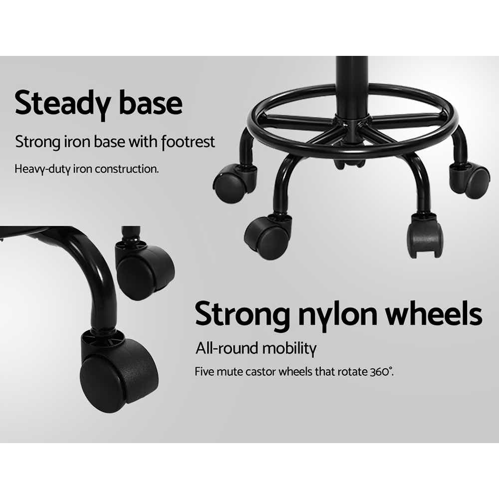 DS NA Artiss Saddle Stool Salon Chair Black Beauty Barber Hairdressing Gas Lift