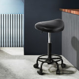 DS NA Artiss Saddle Stool Salon Chair Black Beauty Barber Hairdressing Gas Lift