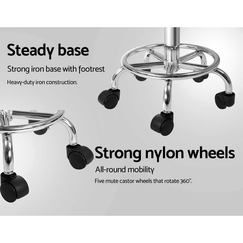 DS NA Saddle Salon Stool White PU Swivel Barber Hair Dress Chair Hydraulic Lift