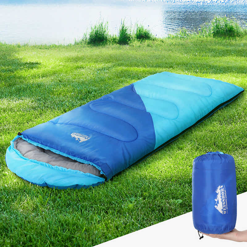 DS NA Weisshorn Sleeping Bag Bags Kids 172cm Camping Hiking Thermal Blue