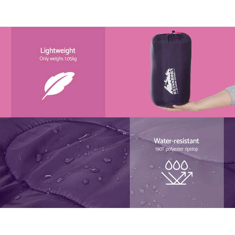 DS NA Weisshorn Sleeping Bag Bags Kid 172cm Camping Hiking Thermal Pink