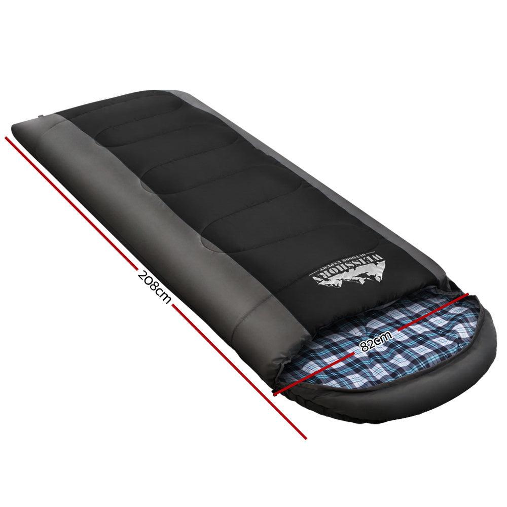 Sleeping Bag Camping Hiking Tent Winter Thermal Comfort 0 Degree Black