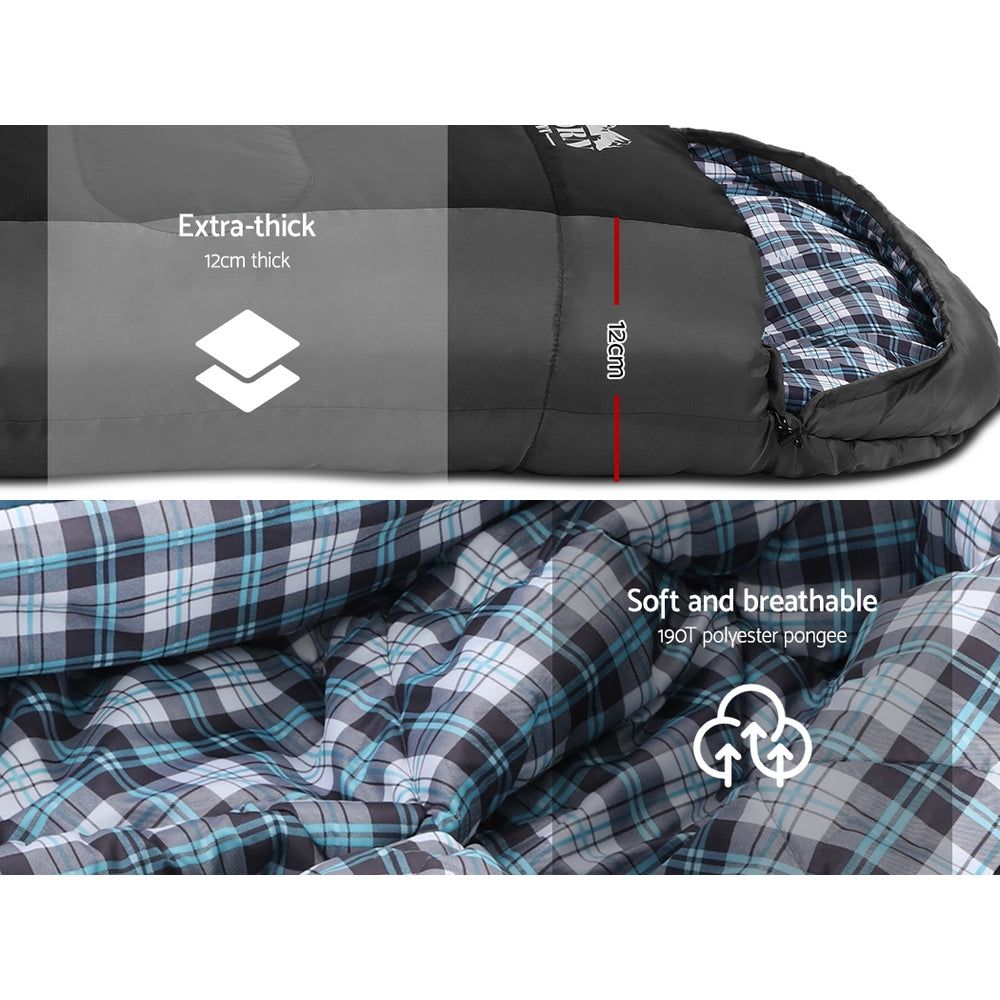 Sleeping Bag Camping Hiking Tent Winter Thermal Comfort 0 Degree Black