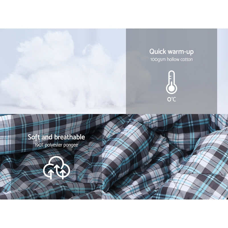 DS NA Weisshorn Sleeping Bag Single Camping Hiking Winter Thermal Grey