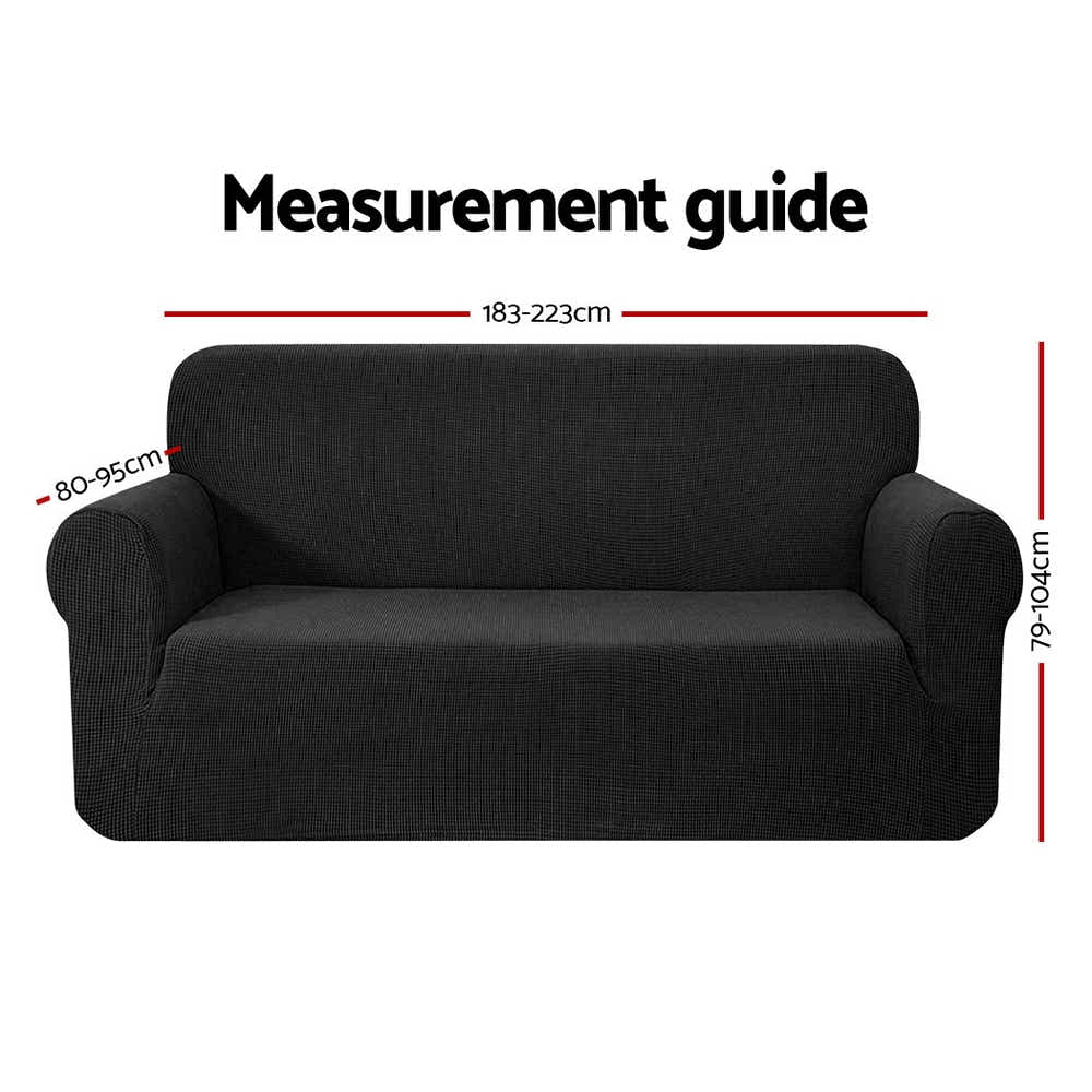 DS NA High Stretch Sofa Cover Couch Lounge Protector Slipcovers 3 Seater Black
