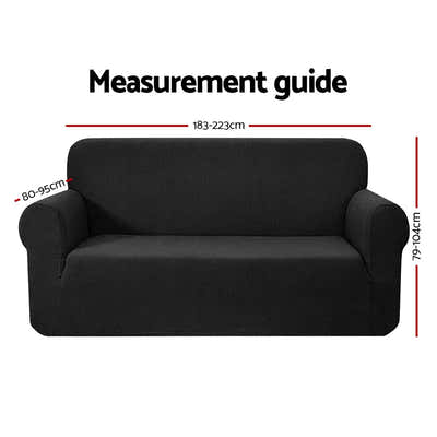 DS NA High Stretch Sofa Cover Couch Lounge Protector Slipcovers 3 Seater Black