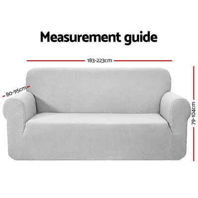 DS NA Artiss High Stretch Sofa Cover Couch Lounge Protector 3 Seater Grey