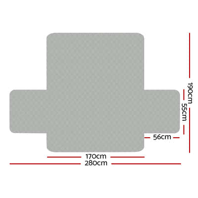 DS NA Artiss Sofa Cover Quilted Couch Covers Lounge Protector 3 Seater Grey