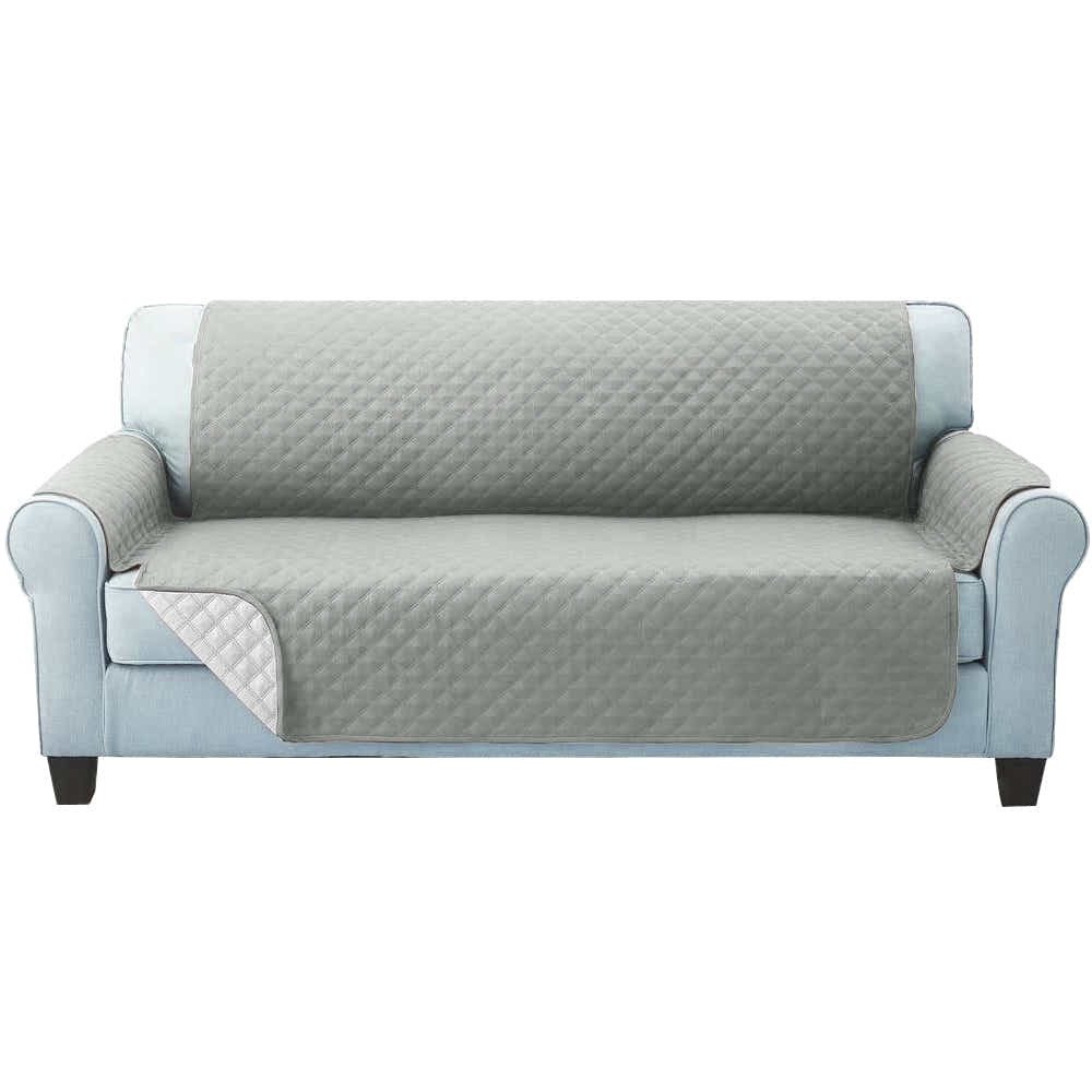 DS NA Artiss Sofa Cover Quilted Couch Covers Lounge Protector 3 Seater Grey