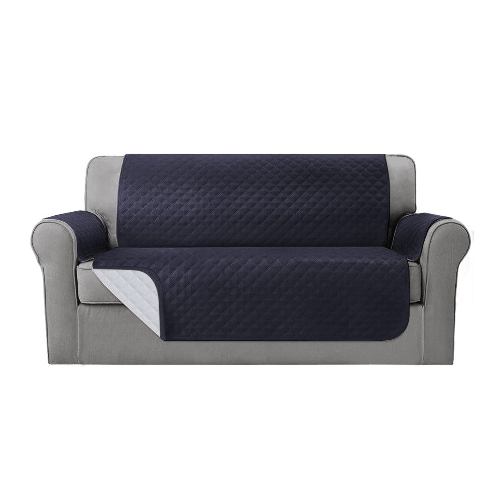 DS NA  Sofa Cover Quilted Couch Covers 100% Water Resistant 3 Seater Dark Grey
